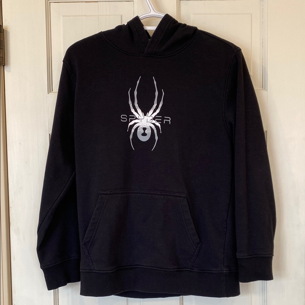 L 14/16 Spyder Hoodie Pullover Black Sweatshirt Sweater Youth 14-6 Large Spider